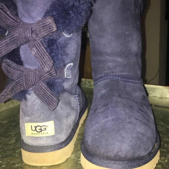 UGG Shoes - UGG Bailey Bow Corduroy SIZE 8 dark blue